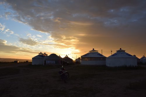 Sunrise on the yurts