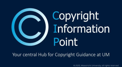 a blue visual with the words Copyright Information Point