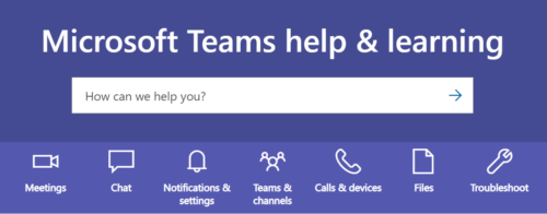 Screenshot Microsoft Teams help and support page Maastricht University