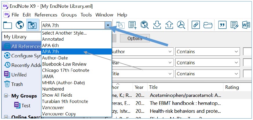 endnote apa format