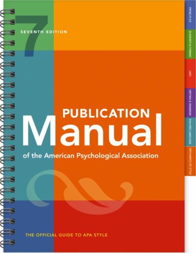 Publication manual of the American Psychological Association (7th edition)