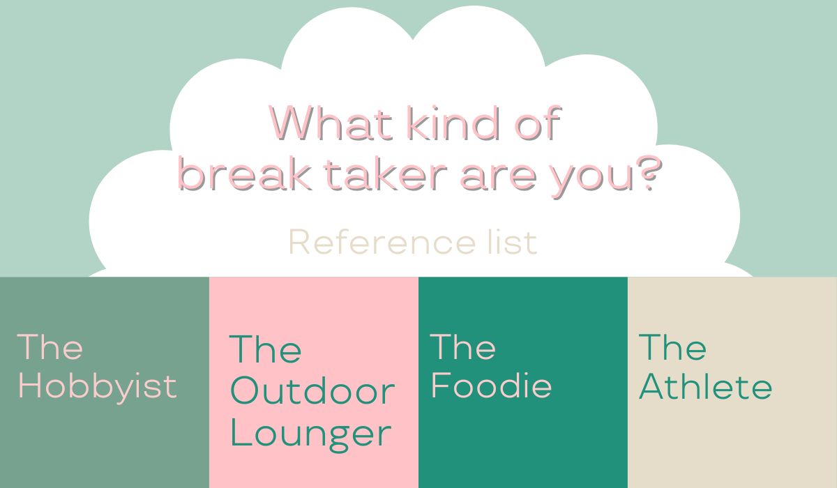 visual with the text What kind of break taker are you