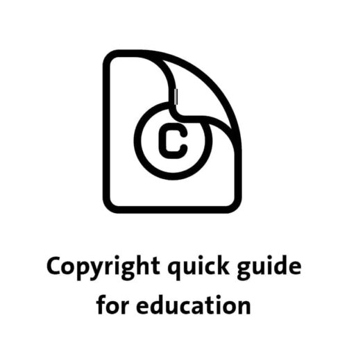 Logo of a piece of pieper with copyright mark depicting copyright quick guide for education