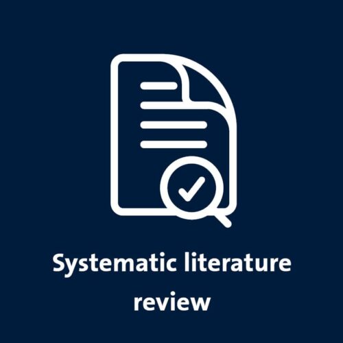 Logo of a paper with a checkmark depicting Systematic literature review