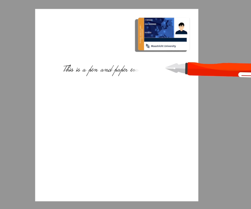 Instruction video pen and paper exam