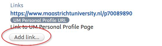 Button to add link in Pure to a professional profile site