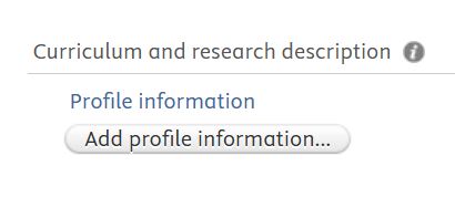 Add profile information button in Pure