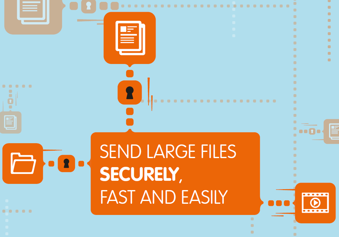 Send your files. Send file. Large file. Big file transfer. Fast and secure access.