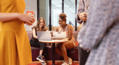 Students working on laptops