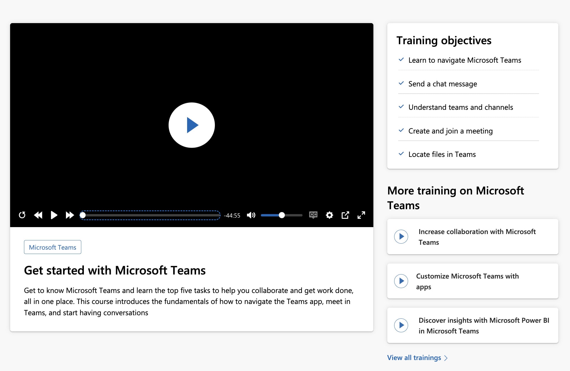 Teams training get started with Microsoft Teams at Maastricht University Video tutorial thumbnail for Getting started with Microsoft Teams showing a play button on a black/0.