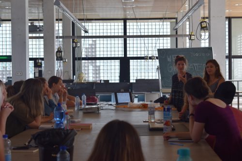 The girls giving a presentation at MAFAD