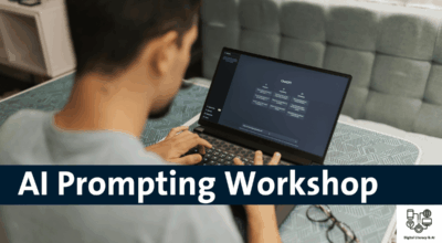Image of person behind laptop