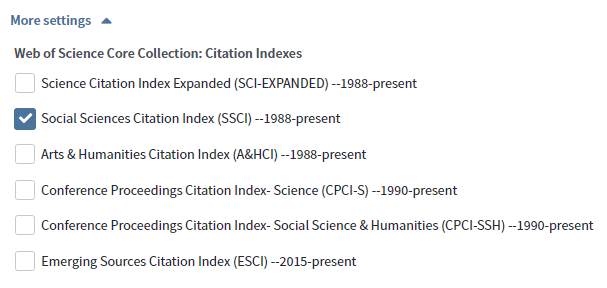 Ssci Social Sciences Citation Index Via The Web Of Science Maastricht University Library