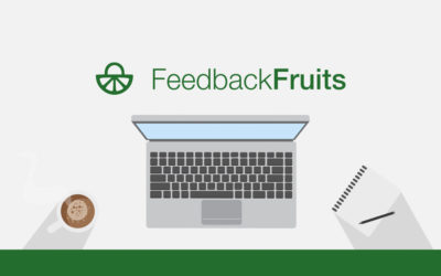 Laptop and logo 'FeedbackFruits'