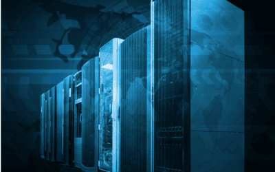 High-tech data servers in a research cloud environment at Maastricht University Library.