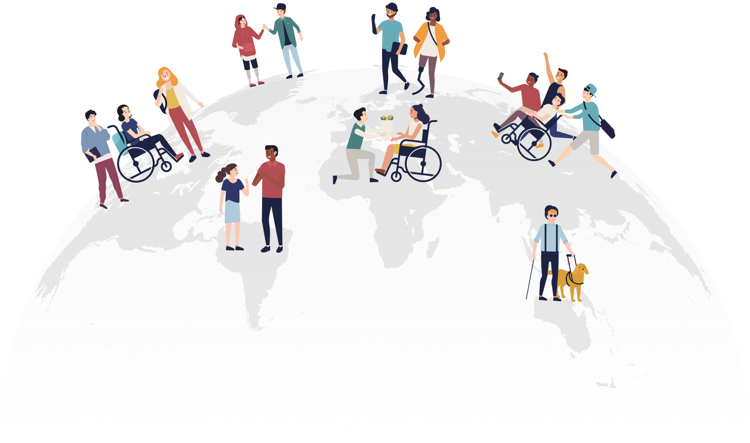 diverse world wide population, with and without disabilities