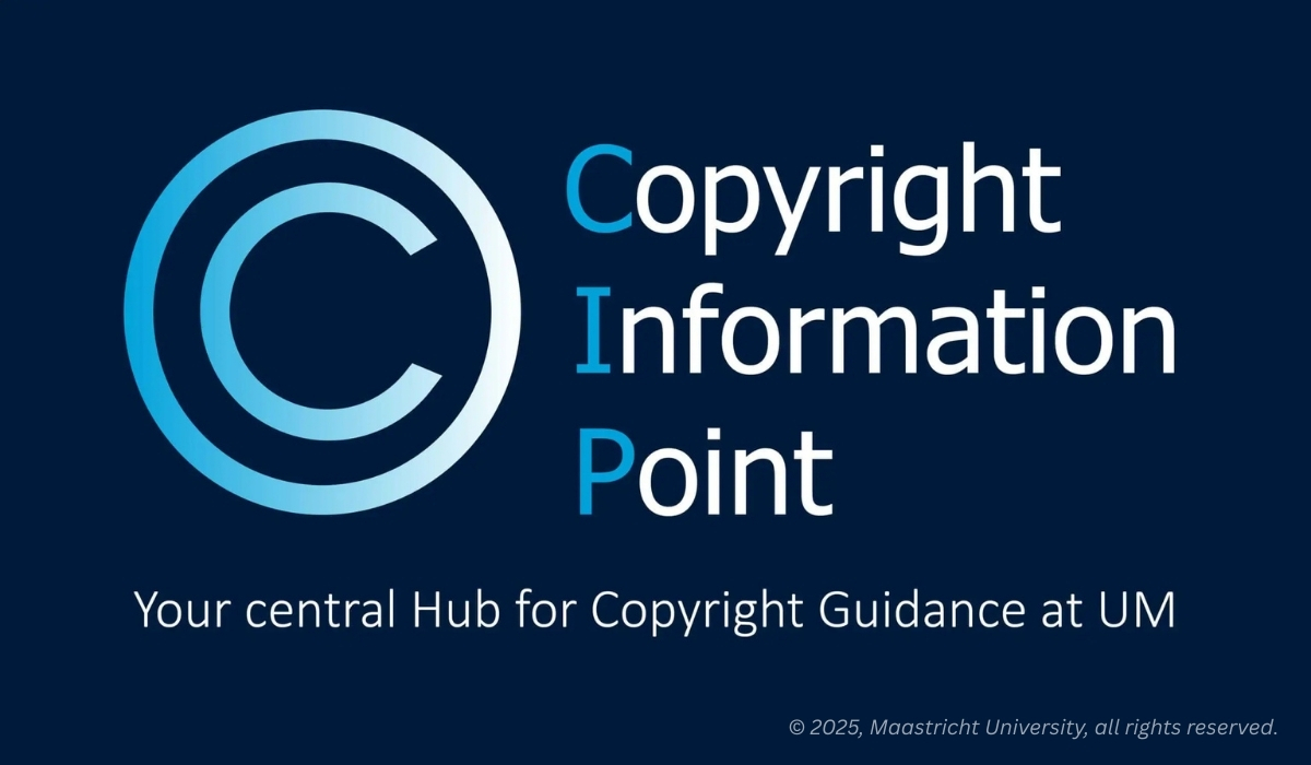a blue visual with the words Copyright Information Point